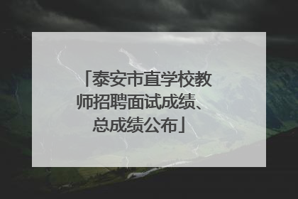 泰安市直学校教师招聘面试成绩、总成绩公布