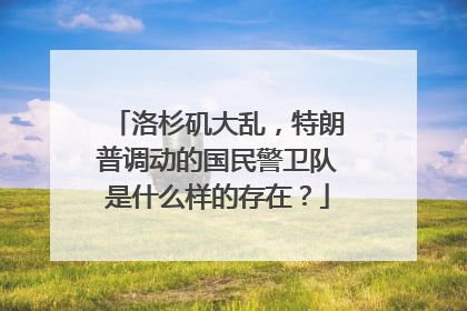 洛杉矶大乱，特朗普调动的国民警卫队是什么样的存在？