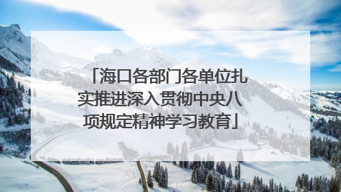 海口各部门各单位扎实推进深入贯彻中央八项规定精神学习教育