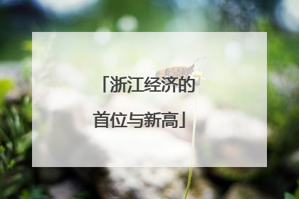 浙江经济的首位与新高