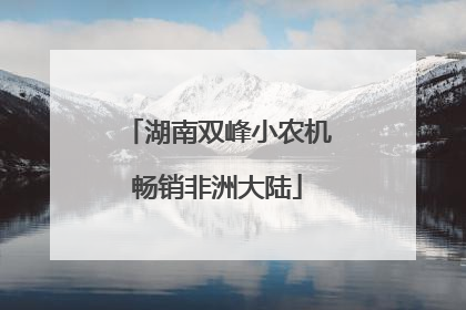 湖南双峰小农机畅销非洲大陆