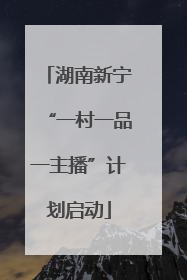 湖南新宁“一村一品一主播”计划启动