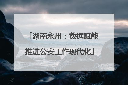 湖南永州：数据赋能推进公安工作现代化