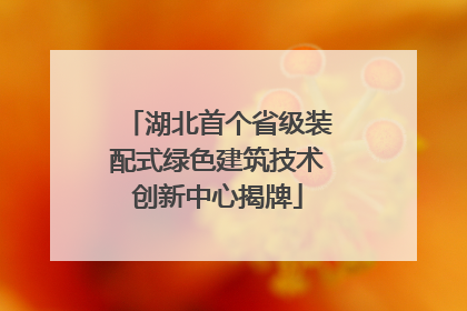 湖北首个省级装配式绿色建筑技术创新中心揭牌