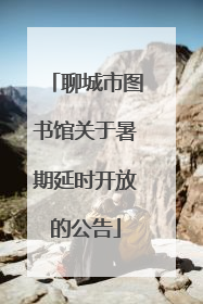 聊城市图书馆关于暑期延时开放的公告