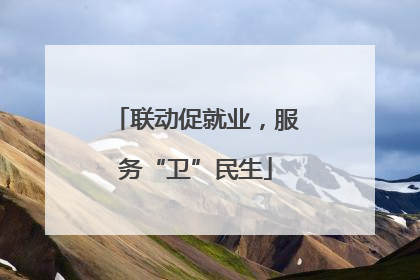 联动促就业，服务“卫”民生