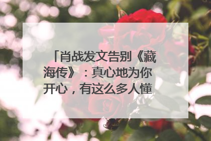 肖战发文告别《藏海传》：真心地为你开心，有这么多人懂你，导演回应“是否有第二季”