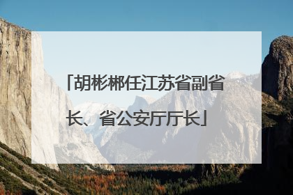 胡彬郴任江苏省副省长、省公安厅厅长