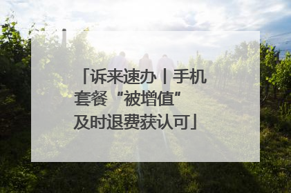 诉来速办丨手机套餐“被增值” 及时退费获认可