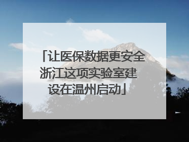 让医保数据更安全 浙江这项实验室建设在温州启动