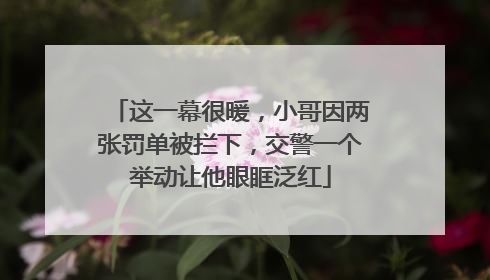 这一幕很暖，小哥因两张罚单被拦下，交警一个举动让他眼眶泛红