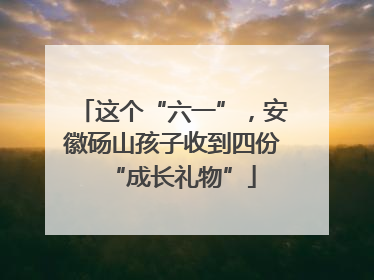 这个“六一”，安徽砀山孩子收到四份“成长礼物”