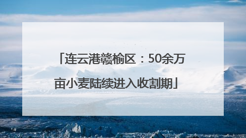 连云港赣榆区：50余万亩小麦陆续进入收割期