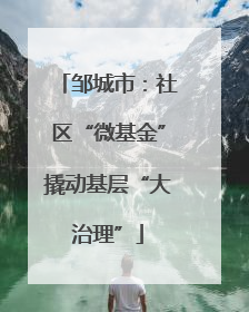 邹城市：社区“微基金”撬动基层“大治理”