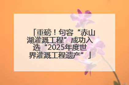 重磅！句容“赤山湖灌溉工程”成功入选“2025年度世界灌溉工程遗产”