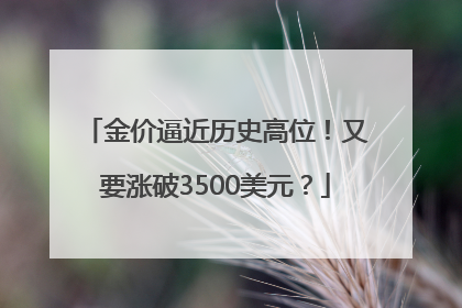 金价逼近历史高位！又要涨破3500美元？
