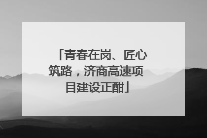 青春在岗、匠心筑路，济商高速项目建设正酣