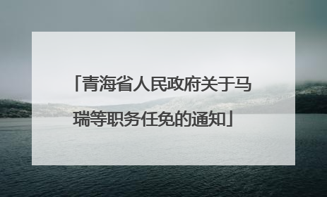 青海省人民政府关于马瑞等职务任免的通知