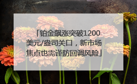 铂金飙涨突破1200美元/盎司关口，新市场焦点也需谨防回调风险