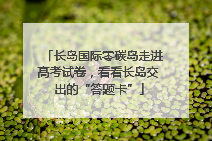 长岛国际零碳岛走进高考试卷，看看长岛交出的“答题卡”