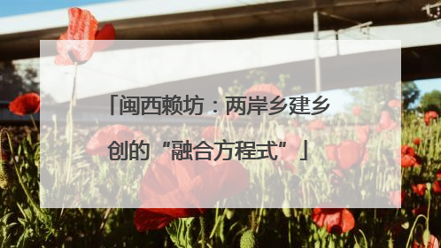 闽西赖坊：两岸乡建乡创的“融合方程式”