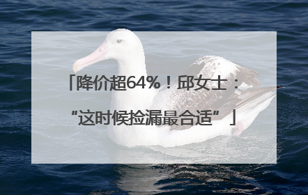 降价超64%！邱女士：“这时候捡漏最合适”