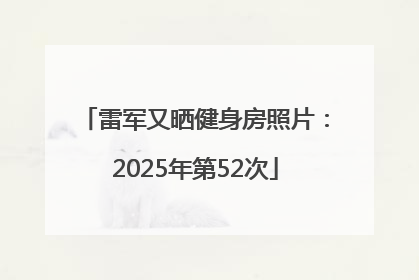 雷军又晒健身房照片：2025年第52次
