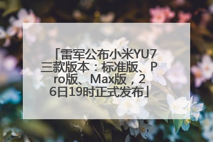 雷军公布小米YU7三款版本：标准版、Pro版、Max版，26日19时正式发布
