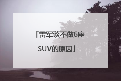 雷军谈不做6座SUV的原因