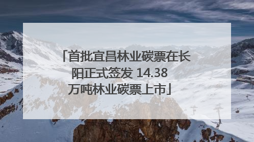 首批宜昌林业碳票在长阳正式签发 14.38万吨林业碳票上市