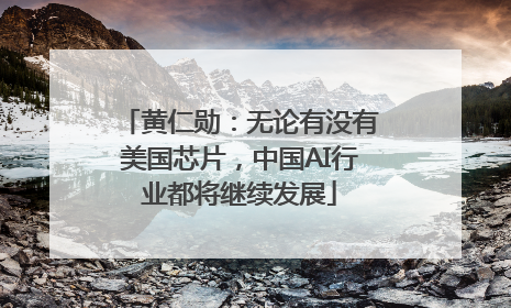 黄仁勋：无论有没有美国芯片，中国AI行业都将继续发展