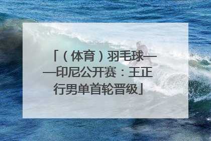 （体育）羽毛球——印尼公开赛：王正行男单首轮晋级