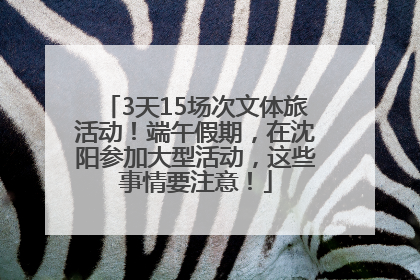 3天15场次文体旅活动！端午假期，在沈阳参加大型活动，这些事情要注意！