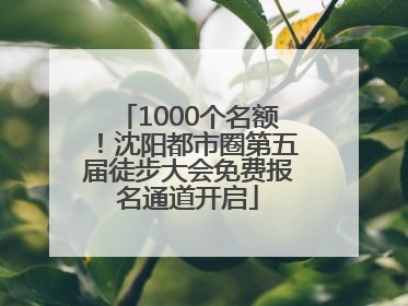 1000个名额！沈阳都市圈第五届徒步大会免费报名通道开启