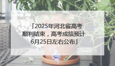 2025年河北省高考顺利结束，高考成绩预计6月25日左右公布
