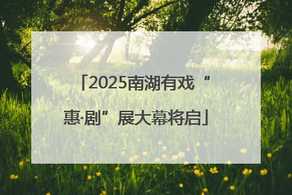 2025南湖有戏“惠·剧”展大幕将启